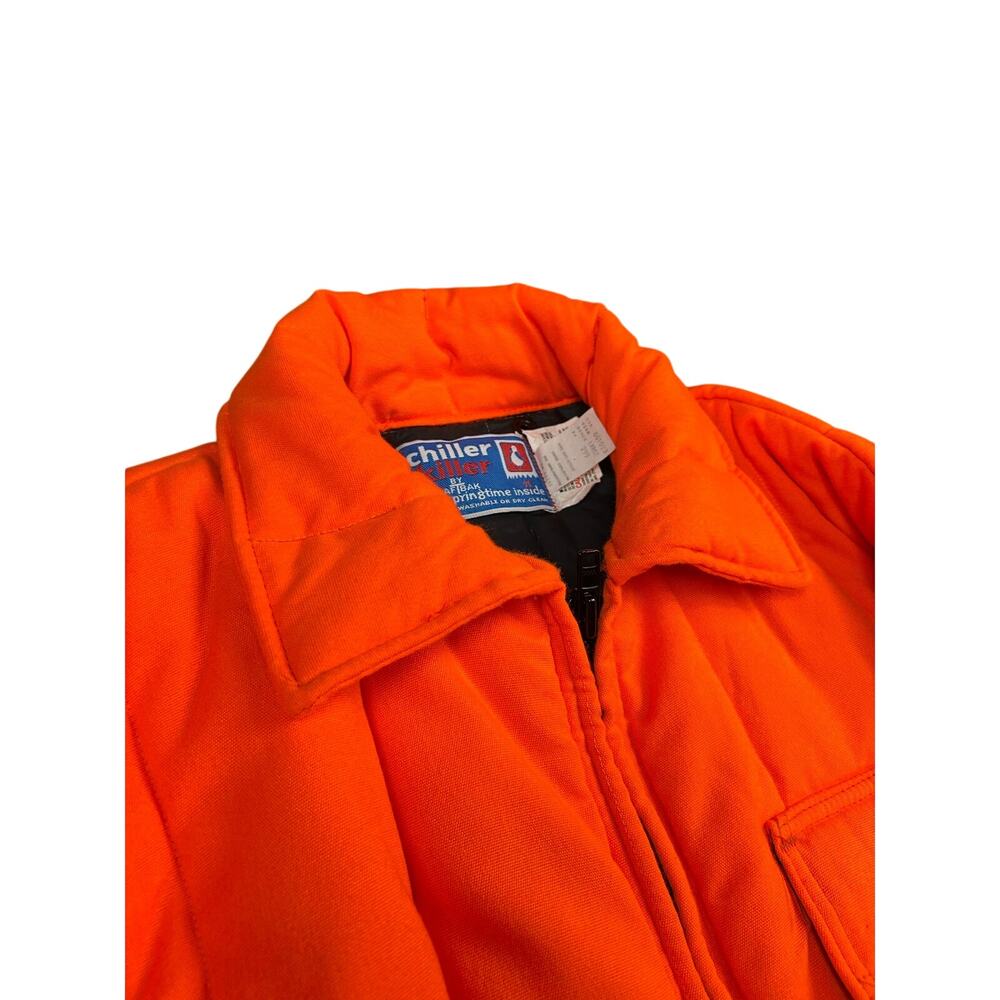 Vintage Chiller Killer Jacket Mens Large Orange Hunting Saftbak Camping Workwear